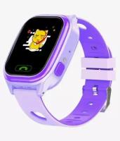 Детские умные часы Baby Watch с SIM-картой/ кнопка SOS/ Камера/GPS-трекер/ Фиолетовый/ Сиреневый