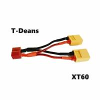 Переходник разветвитель Y-кабель T-Deans на XT60 (мама / папа) 188 разъемы Y-образный кабель питания XT60 T-plug, Т Динс штекер