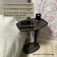 Журнальный столик "кватро", Деревянный приставной стол, Дизайнерский столик, чёрный, 42х28х55см