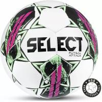 Мяч футзал. SELECT Futsal Attack V22 Grain, 1073460009, р.4, 32п, ПУ, руч.сш, бел-зел-фиол