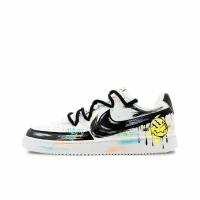 [Custom] Nike Court Vision 1 Low Graffiti Smiley Face Simple splash ink anti-slip wear low-panel shoes women's black and white