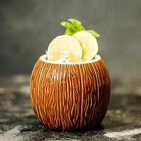 Стакан для коктейлей Тики в виде кокоса 400 мл,80х100 мм, керамика,ручная работа