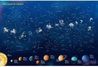 Карта.Звездное небо/Созвездия, светящиеся в темноте 90х60 настенная карта
