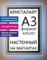 Тонкая панель световая светодиодная кристалайт односторонняя настенная формат А3