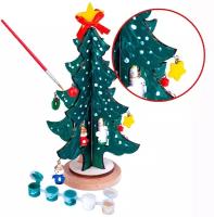 BONDIBON Набор для творчества Новогодняя ёлочка-раскраска с игрушками (ВВ4687) 6 шт
