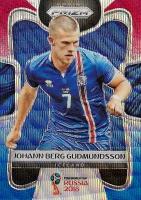 Коллекционная карточка Panini Prizm FIFA World Cup Russia 2018 #105 Johann Berg Gudmundsson - Red Blue Wave S0285